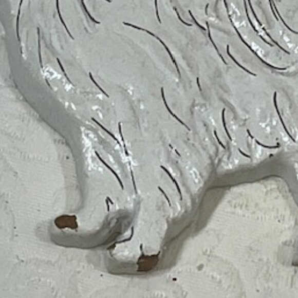 American Eskimo Dog Christmas Tree Ornament White Hand Painted 2.5"x3" - Picture 10 of 10